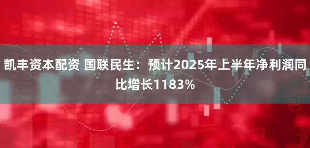 凯丰资本配资 国联民生：预计2025年上半年净利润同比增长1183%