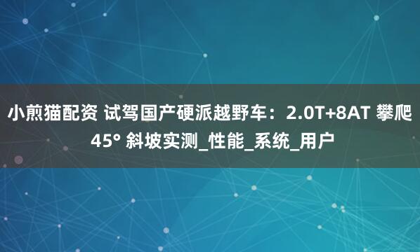 小煎猫配资 试驾国产硬派越野车：2.0T+8AT 攀爬 45° 斜坡实测_性能_系统_用户